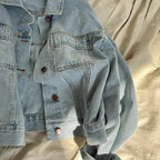 Washed, Short Sleeve Denim Jacket