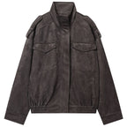 Oversized Suede Bomber Jacket