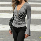 Elegant Lace Patchwork Two-Piece T-Shirt