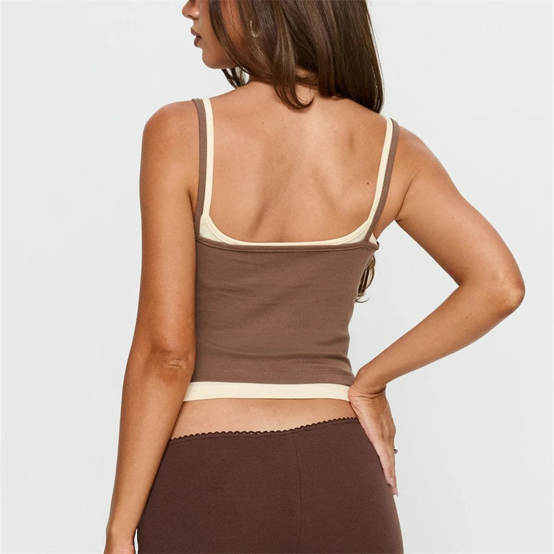 Double-Layer Cotton Camisole Set