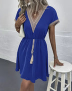Lacey V Neck Short Beach Dress