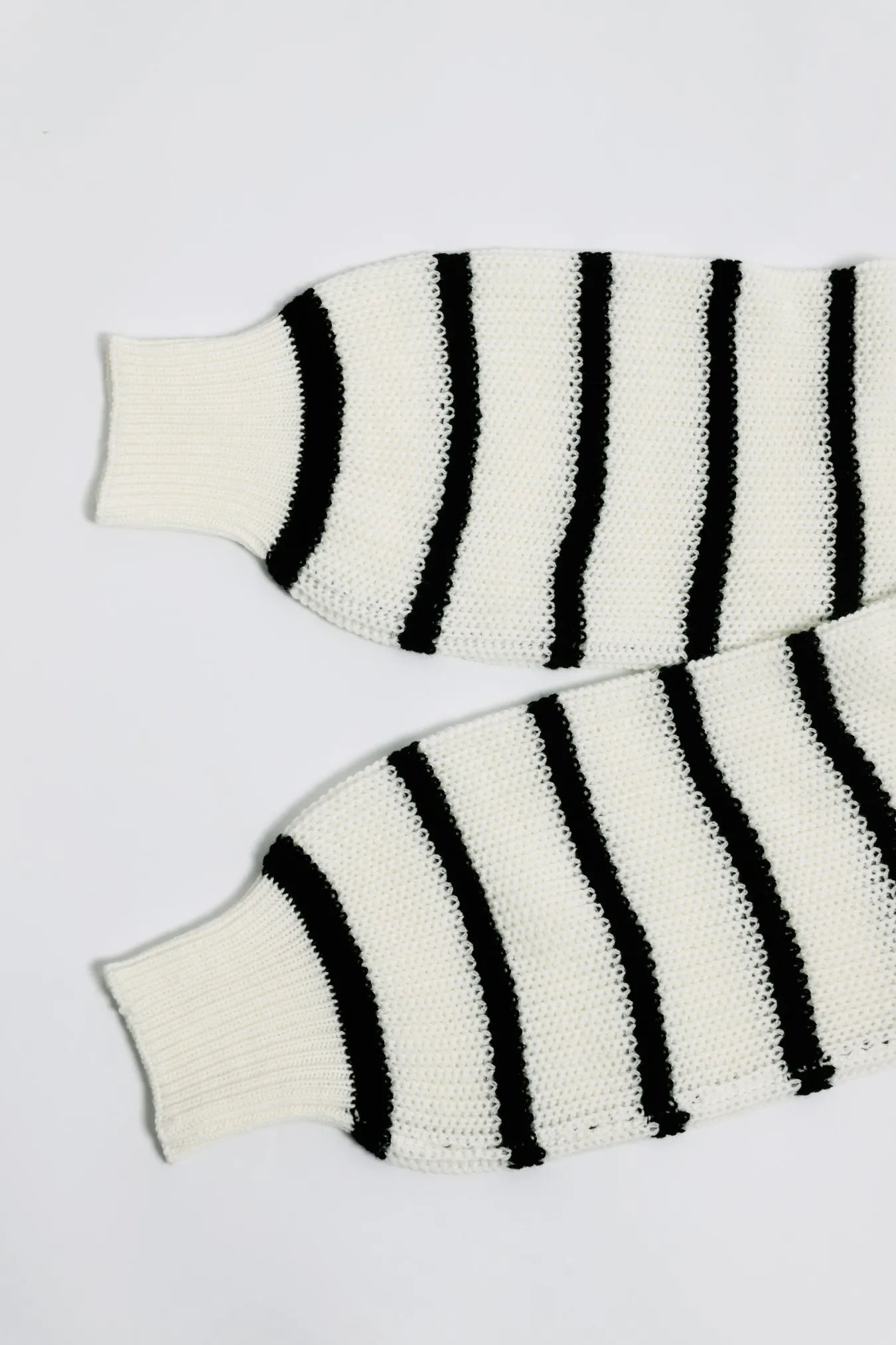 White & Black Oversized Striped Knit Jumper