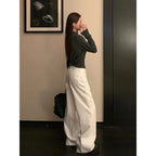 White High Waisted Wide Leg Jeans