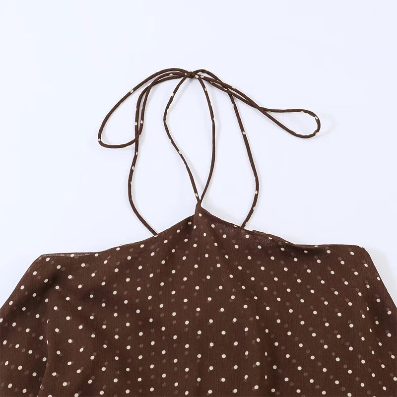 Elegant Polka-Dot Mini Beach Dress