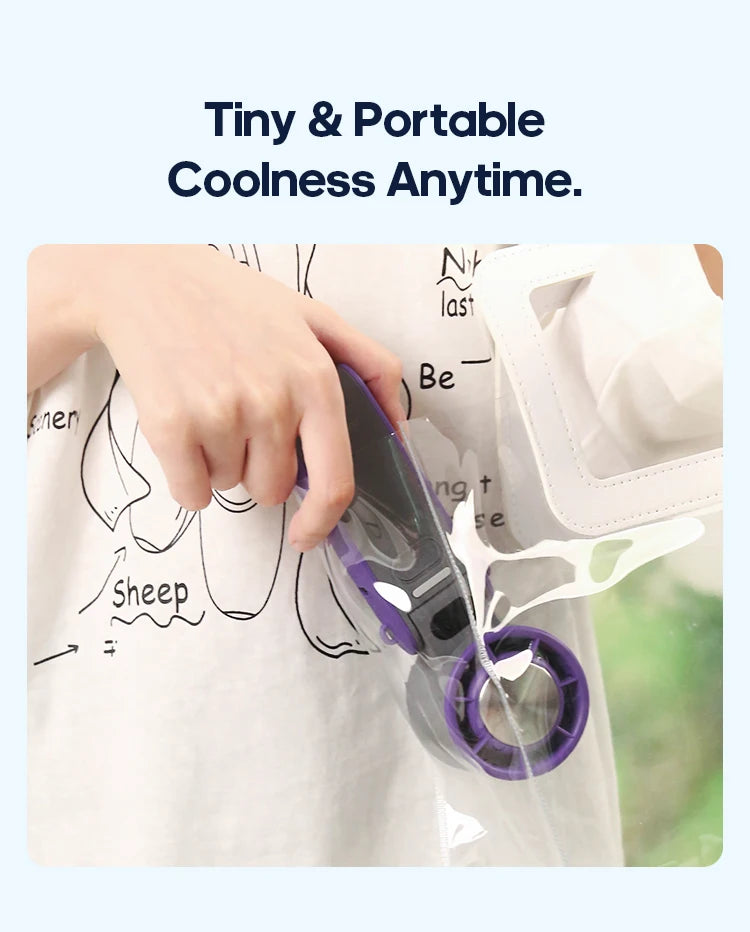 Portable High Speed Cooling Handheld Fan 3600mAh Rechargeable 100 Speed Adjustable Mini Foldable Air Cooling Turbo Fan & Lanyard