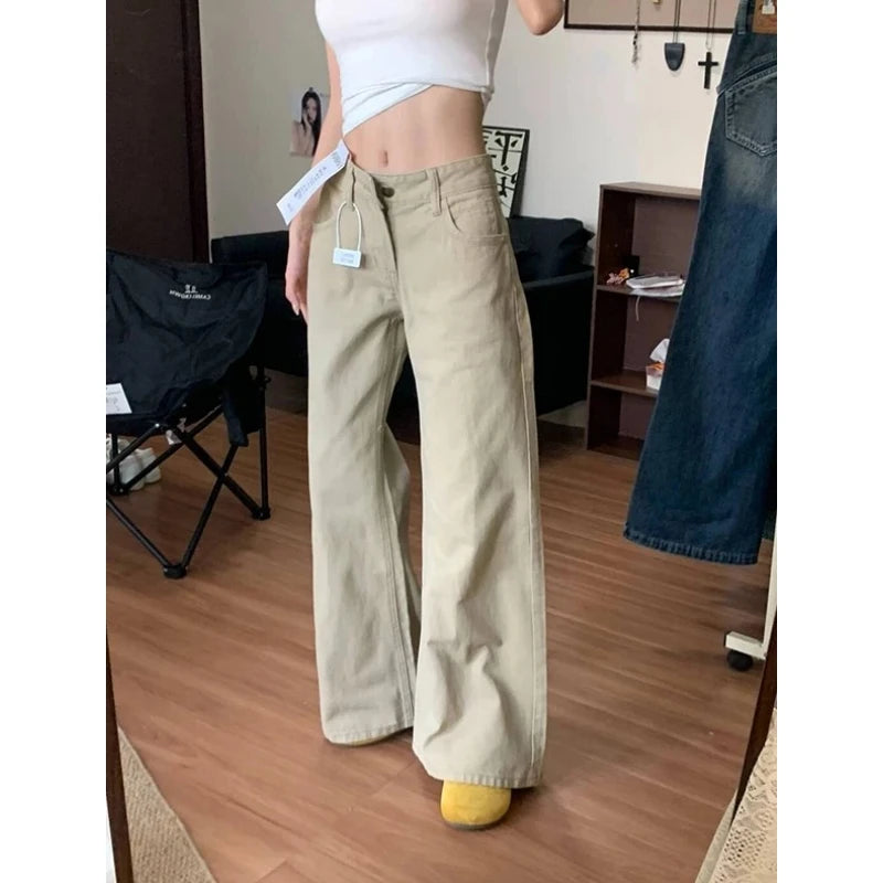 Khaki Flared Jeans