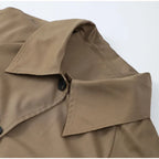 Notch-Lapel Long Trench Jacket