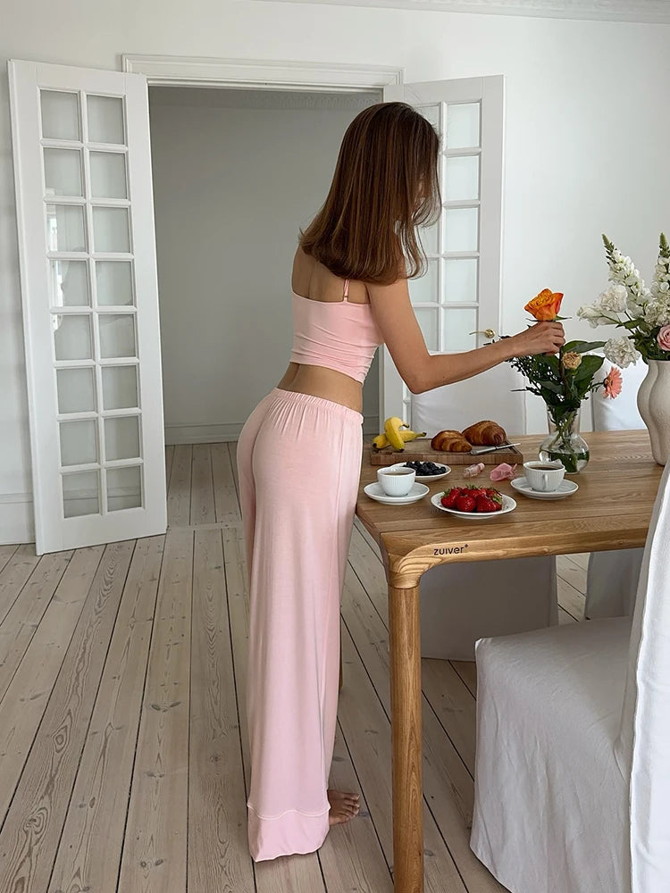 Pink Bow Top Pajama Set