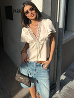 V-Neck Lacey T-shirt