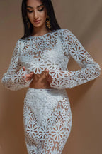 Embroidery Hollow-Out Co-Ord