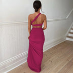 2-Piece Backless Crop & Side-Slit Maxi Co-Ord
