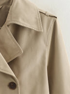Cropped Double-Breasted Trench Jacket