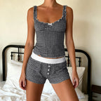 Bow-Tie Tank Top and Shorts Set