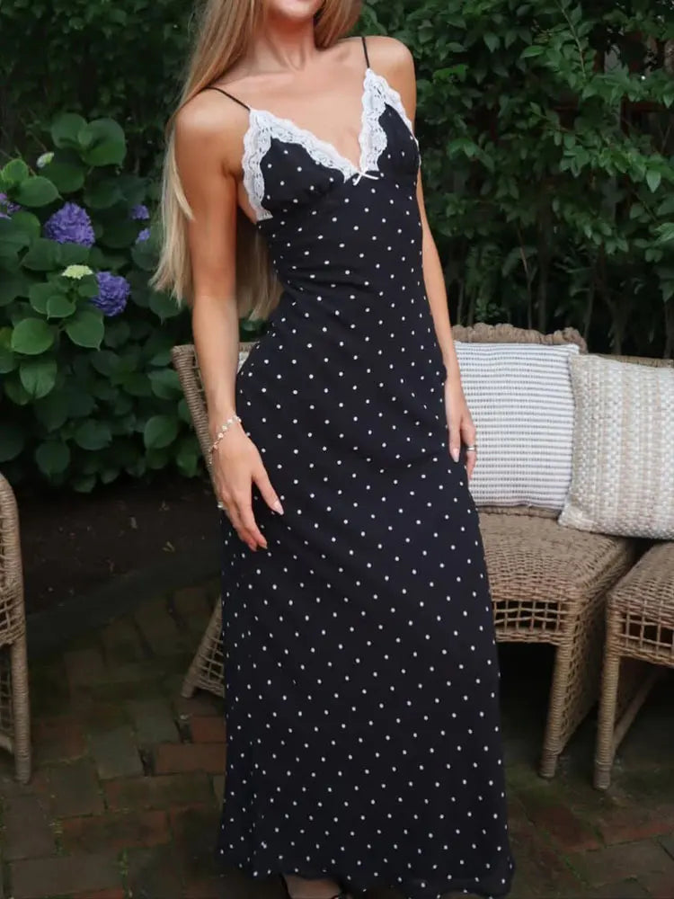 Tossy Lace V-Neck Patchwork Beach Dress