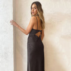 Satin Knot Hollow-out Straps Dress