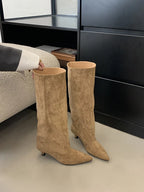 Suede Knee-High Boots