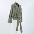 Lace-Up Pocket Trench Jacket