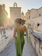 Elegant Satin Ribbon Backless Dress