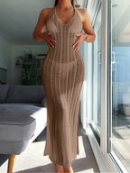 Backless Halter Neck Cover-Up Style