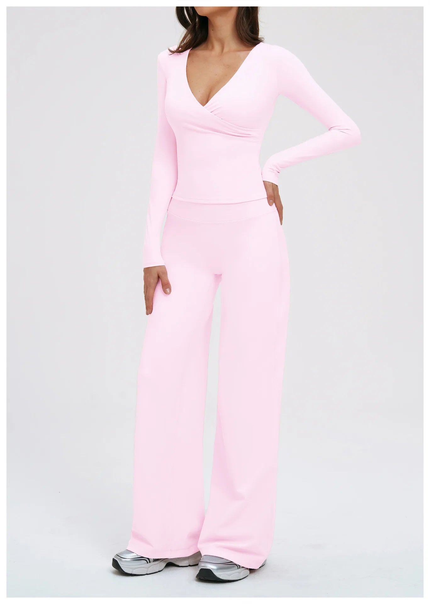 Deep-V Flared Yoga Set