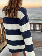 Loose Fit Striped Knitted Jumper