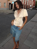 V-Neck Lacey T-shirt