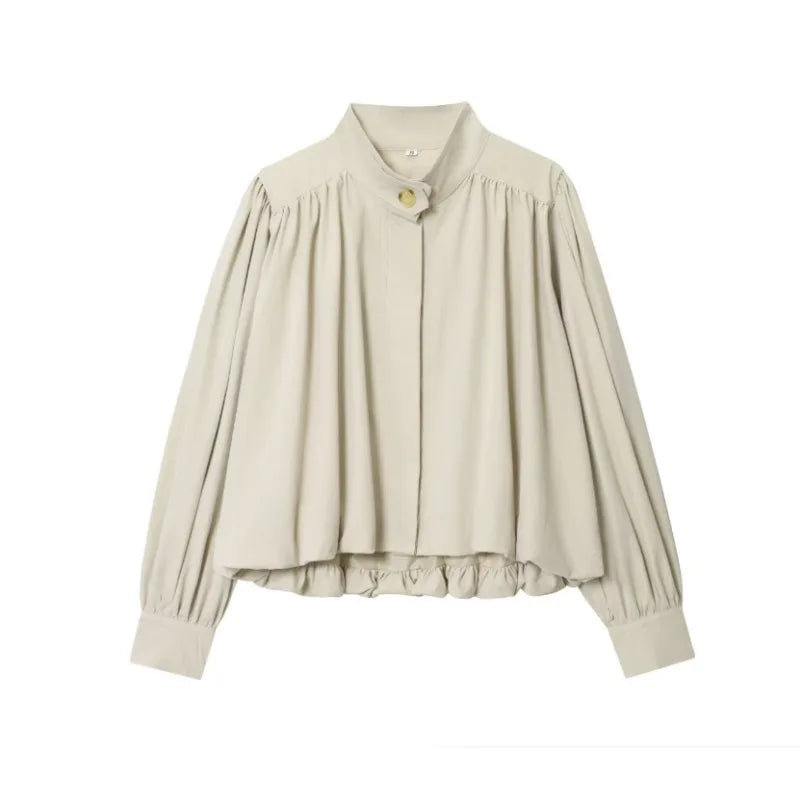 Stand-Collar Trench-Bomber Jacket