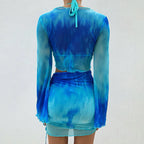 Tie-Dye Mesh Three-Piece Co-Ord