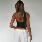 Halter Scarf Strapless Crop Top
