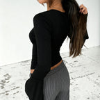 Hollow Out Bow Bandage Long-Sleeved