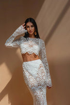 Embroidery Hollow-Out Co-Ord
