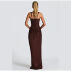 Pleated Sling Maxi Dress