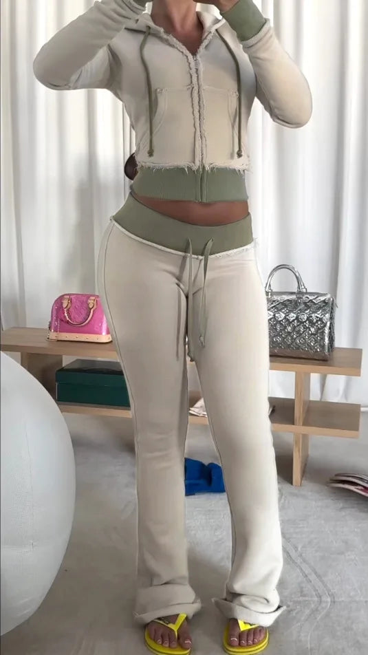 Brushed Contrast-Strap Co-Ord