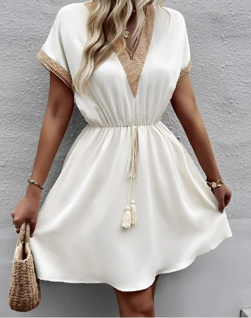 Lacey V Neck Short Beach Dress