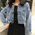 Loose-Fit, Cropped Denim Jacket