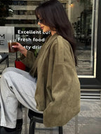 Suede-Texture Bomber Jacket