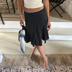 Elegant Polka-Dot Ruffled Skirt
