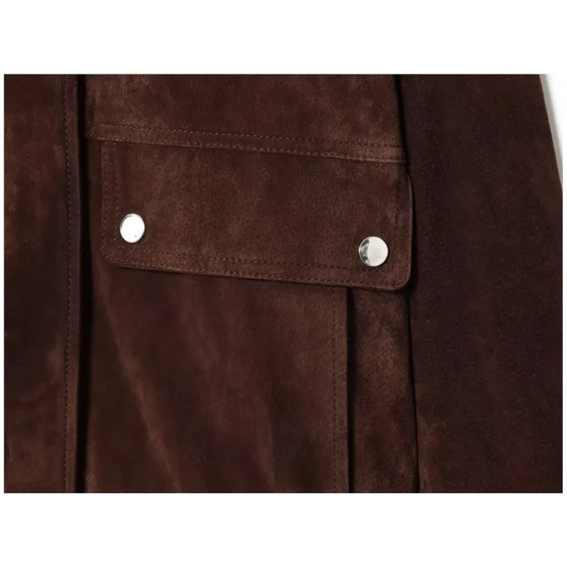 Brown Suede Leather Jacket