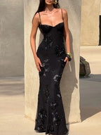 Floral Embroidery Maxi Dress