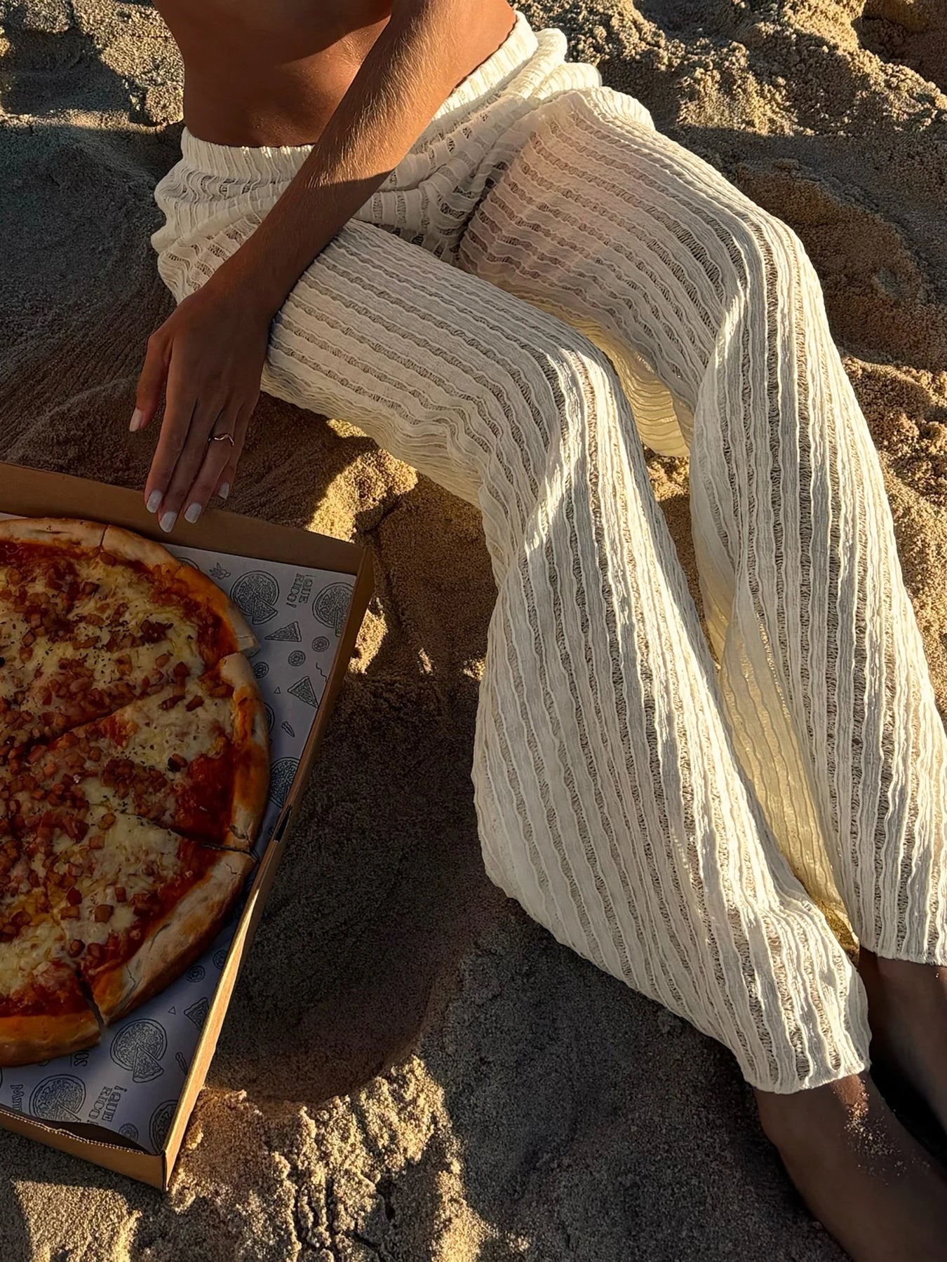 Textured Beach Knitted Trousers