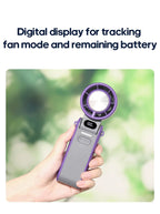 Portable High Speed Cooling Handheld Fan 3600mAh Rechargeable 100 Speed Adjustable Mini Foldable Air Cooling Turbo Fan & Lanyard