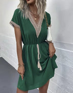 Lacey V Neck Short Beach Dress