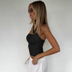 Halter Scarf Strapless Crop Top