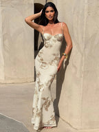 Floral Embroidery Maxi Dress