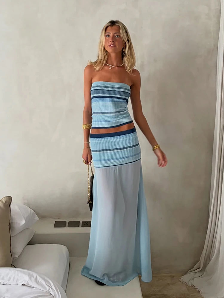 Striped Knit Two-Piece Set