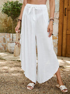 Mesh Ruffle-Tiered Beach Trousers