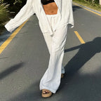Cotton-Linen Wide-Leg Beach Trousers