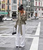 Lace-Up Pocket Trench Jacket