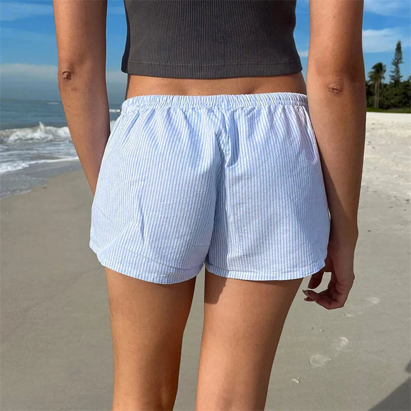 Casual Striped Wide-Leg Shorts