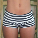 Striped Foldover Mini Shorts